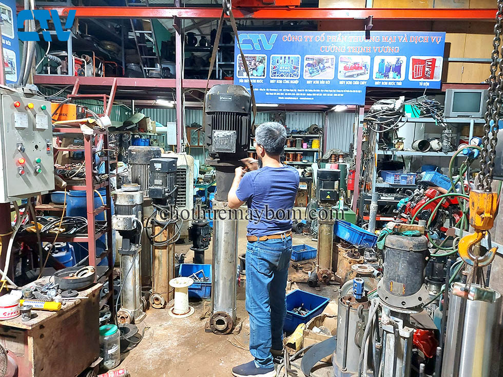 Thay buồng cánh bơm trục đứng công nghiệp miền Bắc