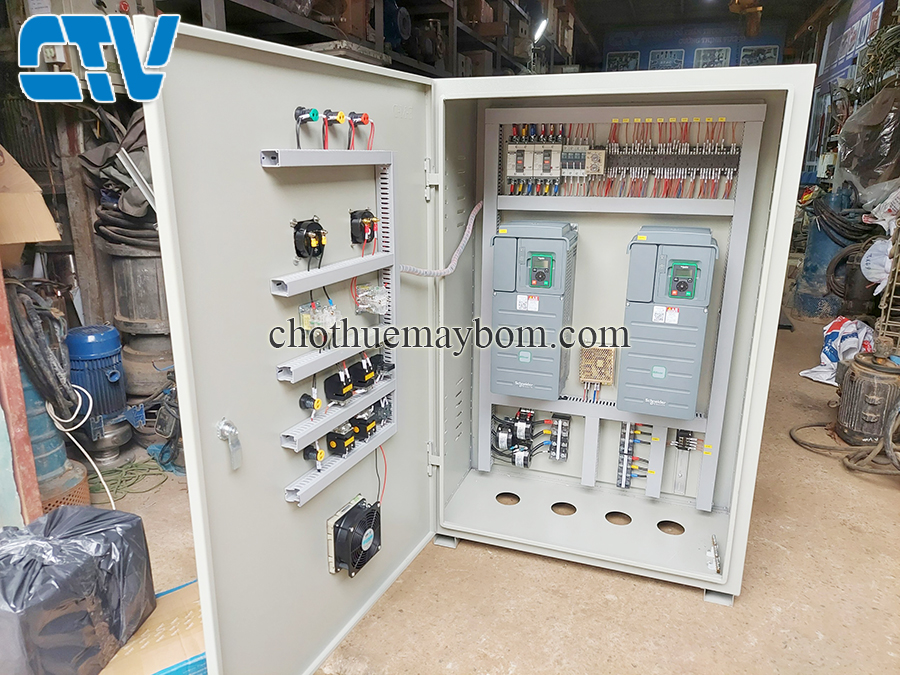 Thiết kế, lắp tủ điện 2 biến tần điều khiển hệ máy bơm tăng áp công nghiệp 30Kw